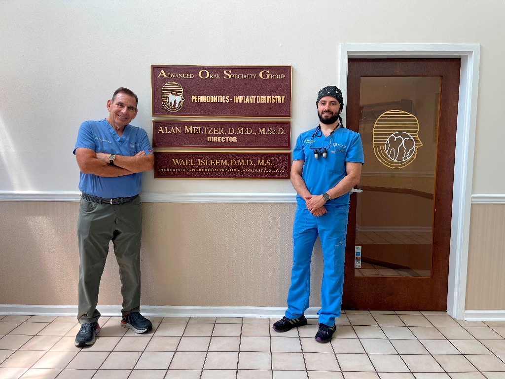 Dr. Meltzer, periodontist in South Jersey, with Dr. Wael Isleem at their South Jersey Periodontics and Implants Dentistry, Advanced oral Specialty Group.